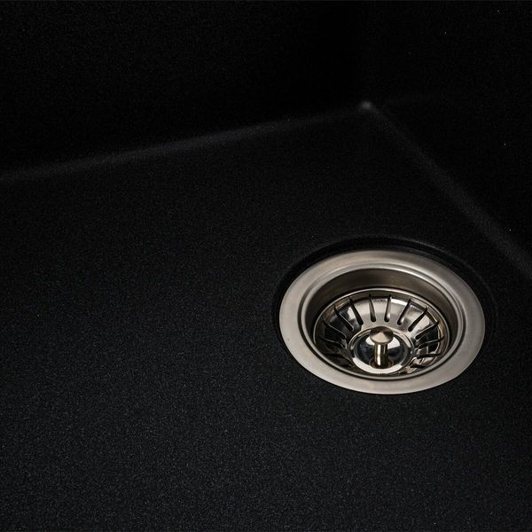 Гранітна мийка для кухні Platinum ZIRKONE 6250 матова Карбон 49209 фото