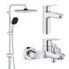 Набір змішувачів 3 в 1 для ванної кімнати Grohe QuickFix Start M-Size UA202305RM CV030621 фото 16
