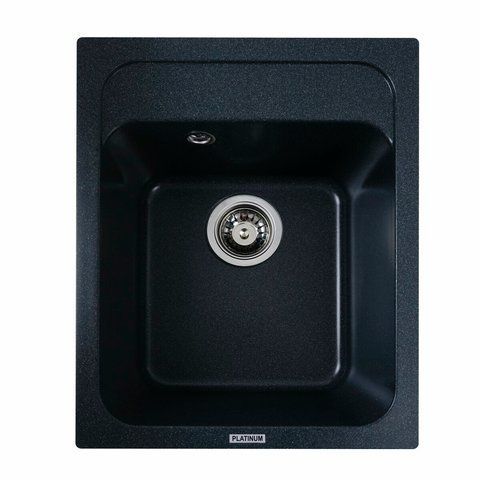 Гранитная мойка для кухни Platinum 4050 KORRADO матовая Антрацит 3842 фото