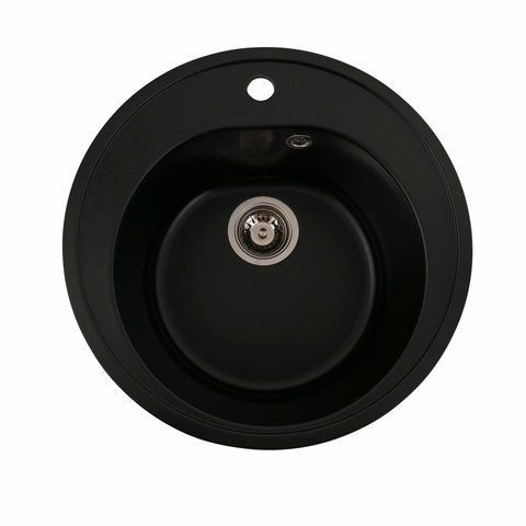 Гранитная мойка для кухни Platinum 510 LUNA матовая Черная 3332 фото