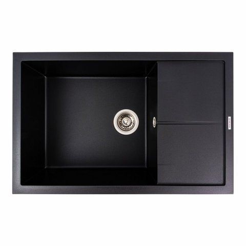 Гранитная мойка для кухни Platinum CALYPSO 7950 матовая Черная 51495 фото