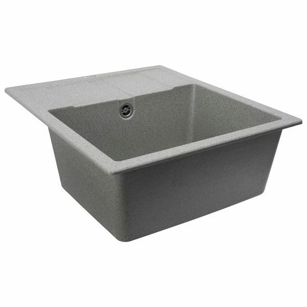 Гранітна мийка для кухні Platinum ARIA 5851 матова Сіра 49064 фото