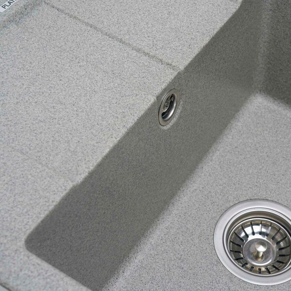 Гранітна мийка для кухні Platinum ARIA 5851 матова Сіра 49064 фото